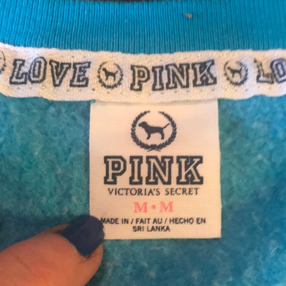 Super Cute Medium/ VS PINK Teal /Purple Swatshirt - Picture 3 of 5